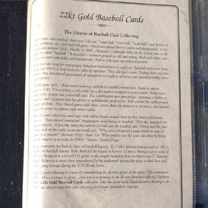 22kt Gold Baseball Cards(49) in 2 Ring Binder